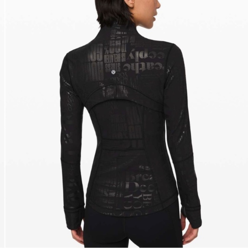 Lululemon Define Jacket  "Spark Manifesto" foil Black Pattern Size 6